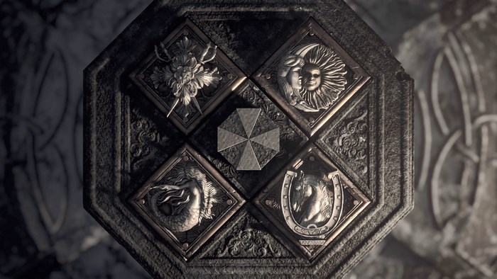 Resident Evil Village Octagonal Stone Altar with Symbols