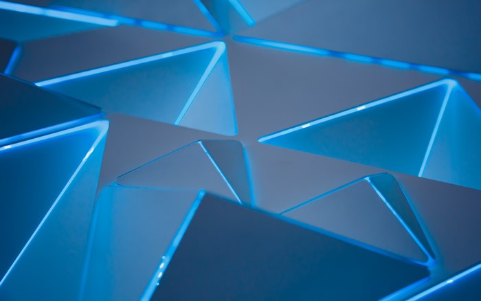 Abstract geometric pattern with blue light