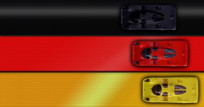 German flag with racing cars