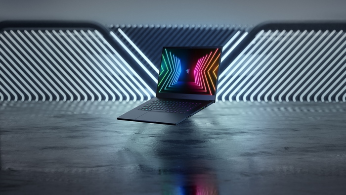 Razer 4K Laptop with Neon Background