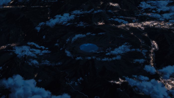 Kimi no Na Wa landscape with clouds at night