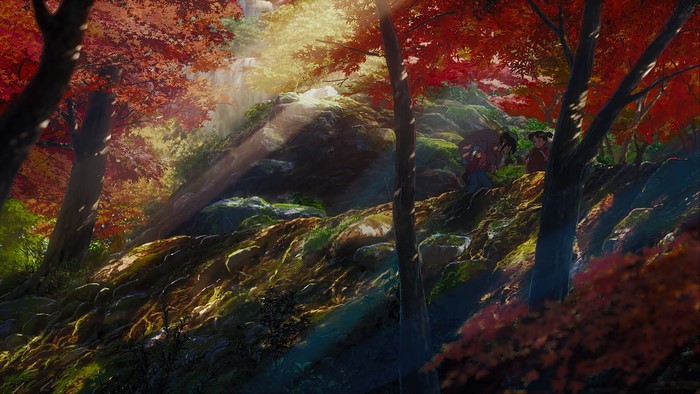 Kimi no Na Wa landscape with autumn trees