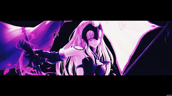 Jeanne (Alter) from Fate/Grand Order with a flag
