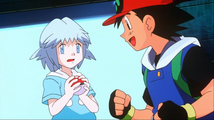 Ash Ketchum and Tory Lund with a Pokeball