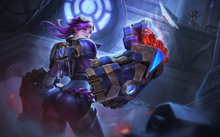 Vi from League of Legends with a large gauntlet