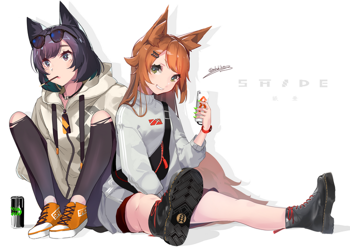 Anime girls with animal ears by Sakuhiko