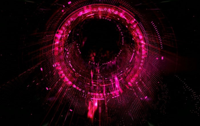 Abstract digital art of a pink vortex