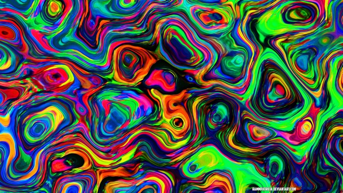 Abstract digital art with colorful swirling patterns