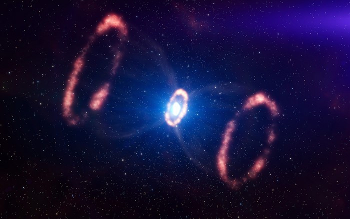 4K Space Galaxy with Rings and Stars