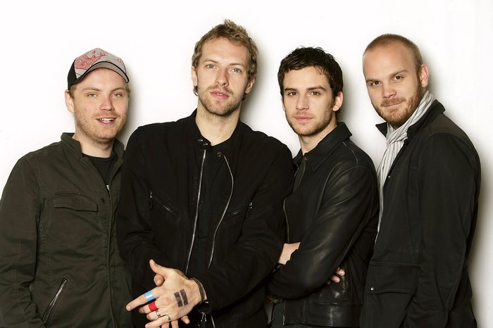 Coldplay band members Chris Martin, Will Champion, Jonny Buckland, Guy Berryman