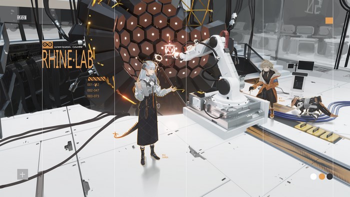 Saria and Mayer from Arknights in Rhine Lab