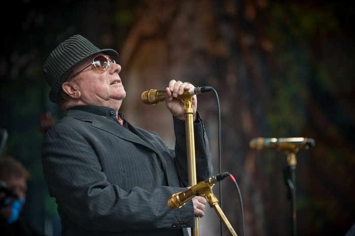 Van Morrison performs on stage