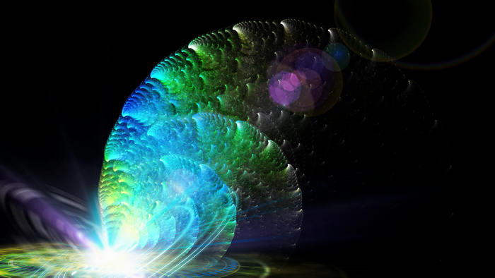 Abstract fractal with blue and green colors