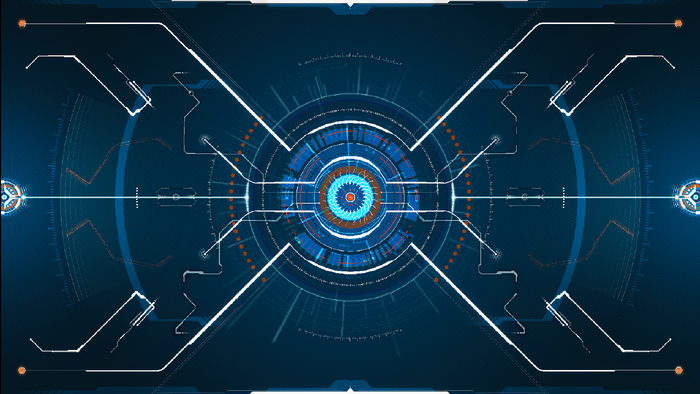 Futuristic HUD interface with circular elements