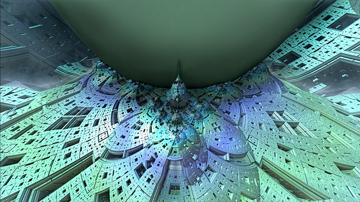 3D Abstract Turquoise Fractal Structure