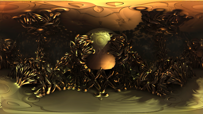 Golden fractal abstract digital art