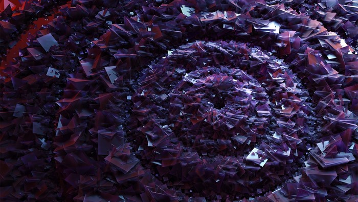Abstract geometric spiral artwork by Justin Maller