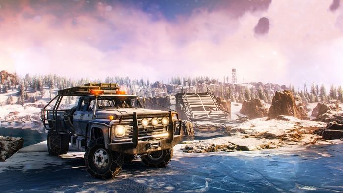 SnowRunner 4K Off-Road Truck in Winter Landscape
