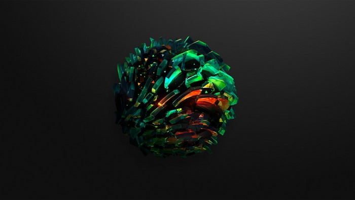 Abstract 3D geometric sphere with facets