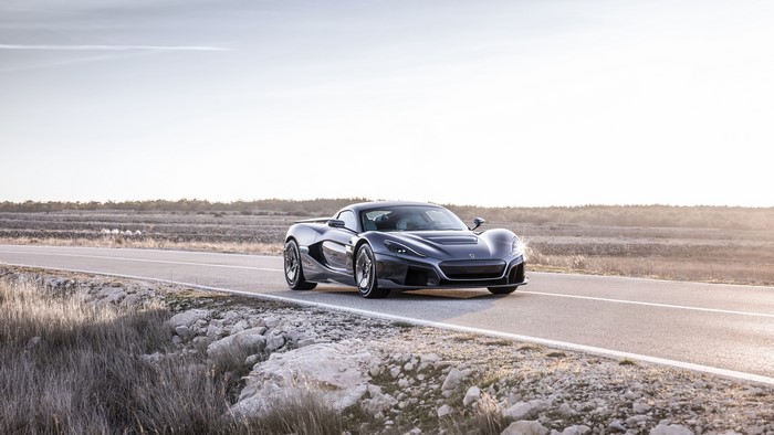 4K Rimac Concept Two electric supercar on road