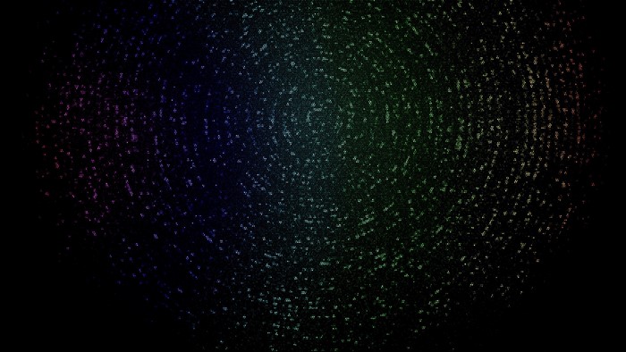 Abstract radial spectrum of colorful dots