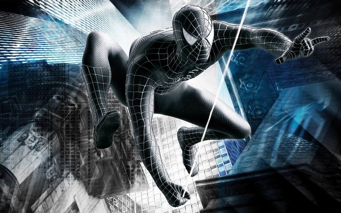 Spider-Man in Black Suit Action Pose