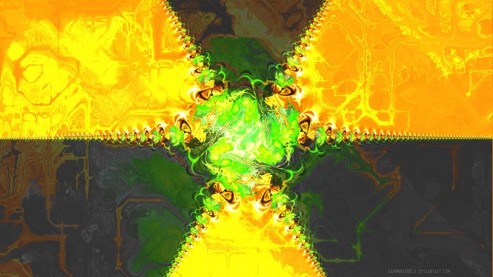 Abstract Nuclear Yellow Digital Art