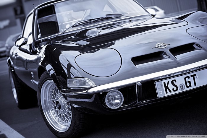 Black Opel GT with BBS wheels