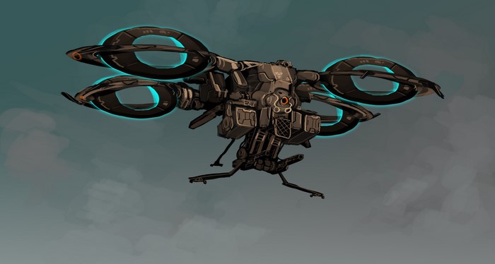 Science fiction drone from Elite: Dangerous video game art