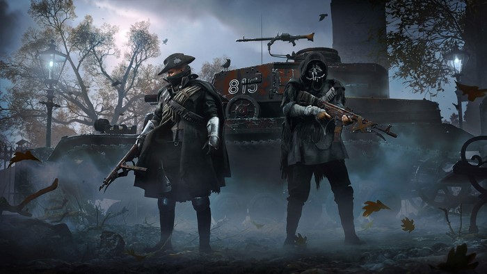 Two soldiers and a tank in Battlefield V