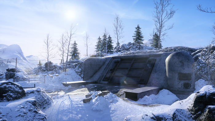 Battlefield V snowy bunker landscape