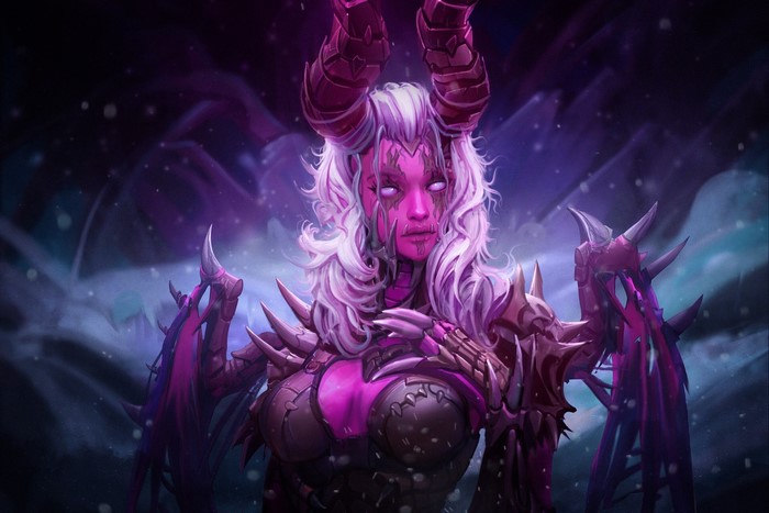 Demon with horns and wings
