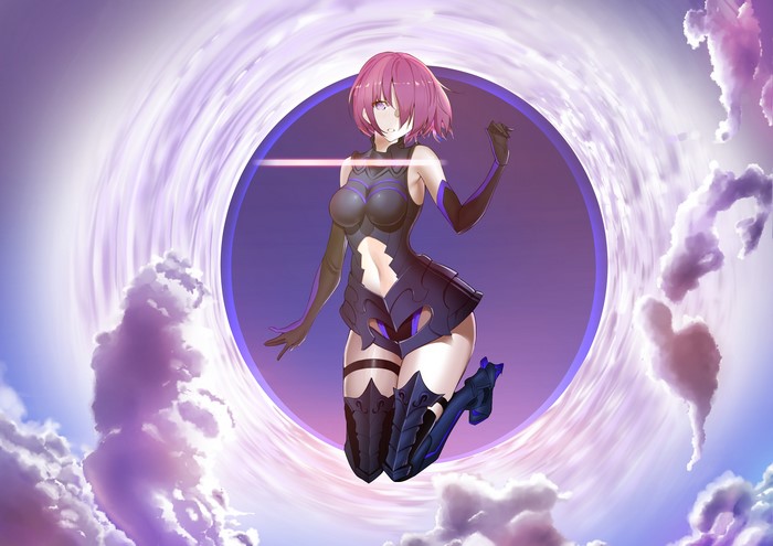 Mash Kyrielight from Fate/Grand Order in a portal