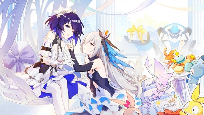 4K anime girls birthday celebration