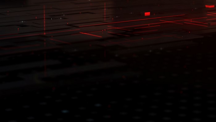 Abstract 3D Geometry with Red Lines 4K