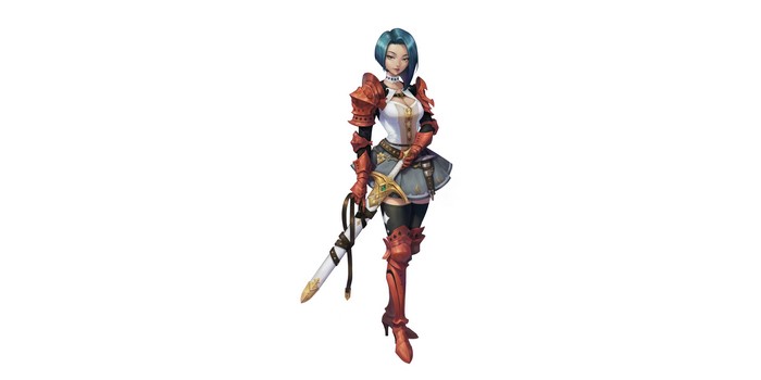 Fantasy girl with sword and armor