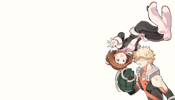 Ochako Uraraka and Katsuki Bakugo from Boku no Hero Academia