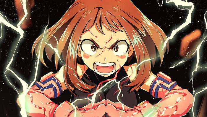 Uraraka Ochako from Boku no Hero Academia charging power