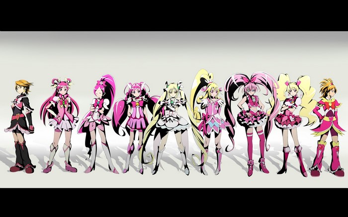 Precure anime girls lineup