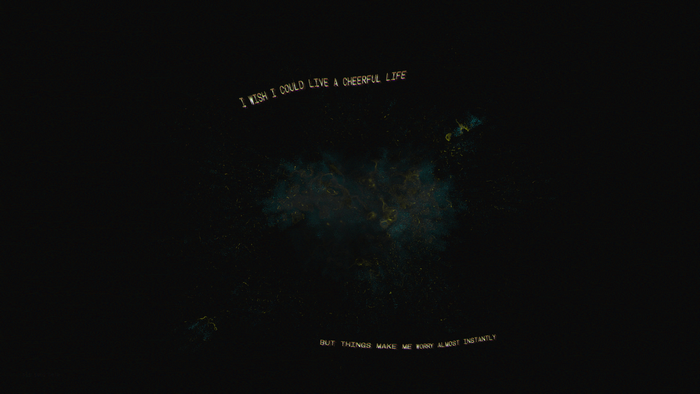 Text with glitch art and noise