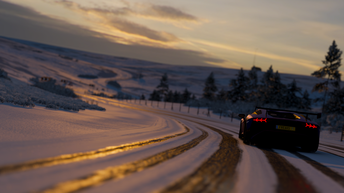 Forza Horizon 4 Car on Snowy Road