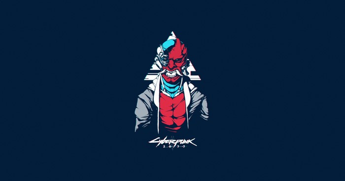 Cyberpunk 2077 character with mask and cybernetics