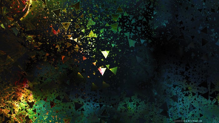 Abstract shattered triangles digital art by RammPatricia