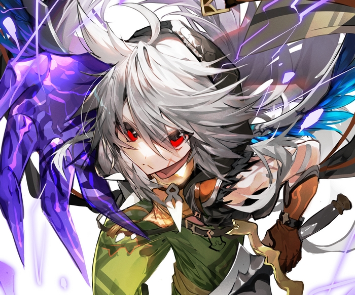 Razor from Genshin Impact with glowing purple wings