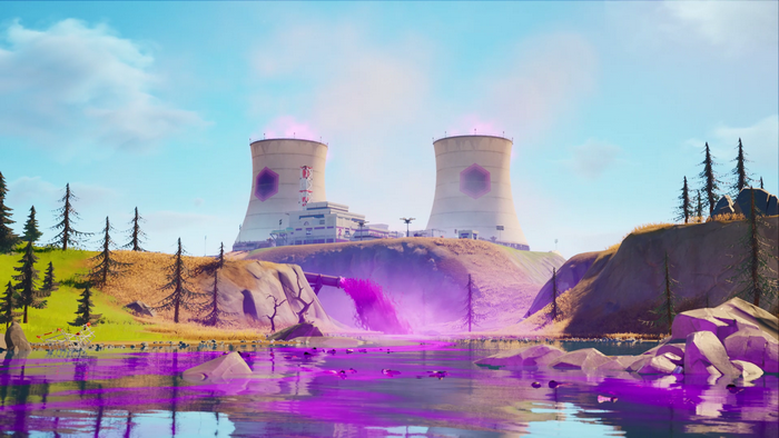 Fortnite Cooling Towers with Purple Water