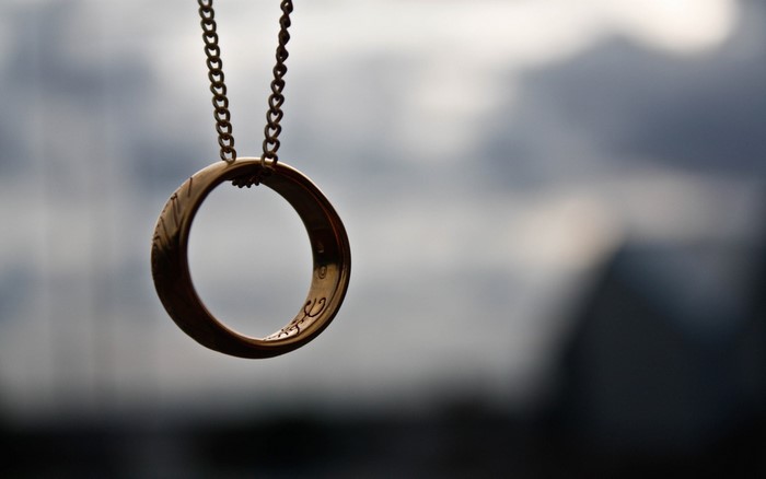 The One Ring from The Lord of the Rings on a chain