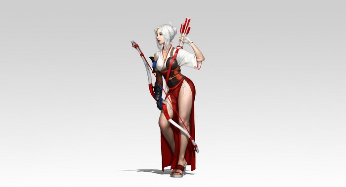 Fantasy Archer with Bow and Arrows