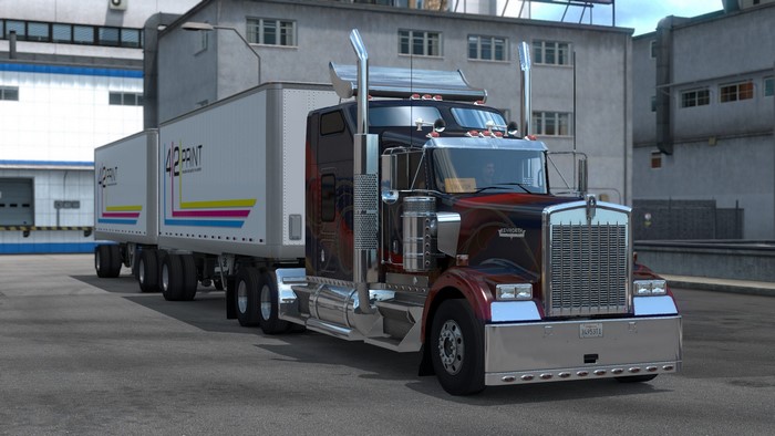 Kenworth Truck with "4/2 PRINT" Trailers in American Truck Simulator