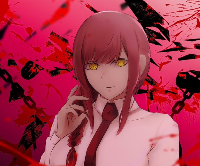 Makima from Chainsaw Man with yellow eyes