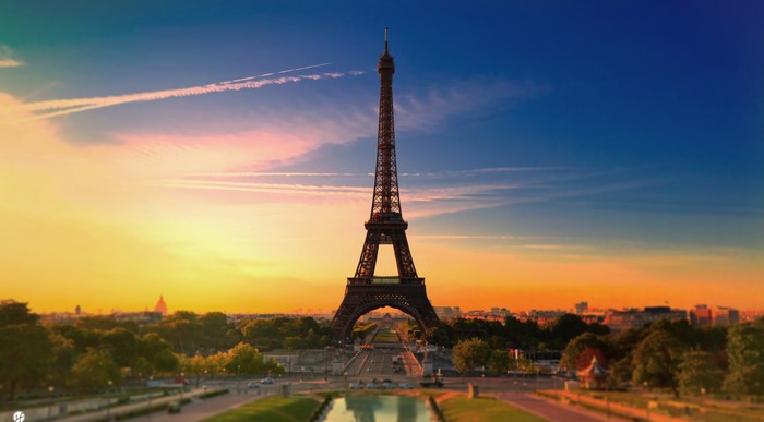Sunset Over the Eiffel Tower in Paris
